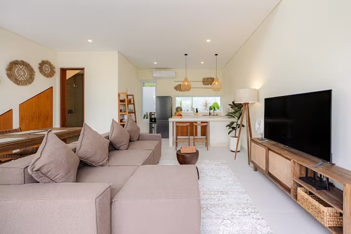 Open-plan living room and kitchen